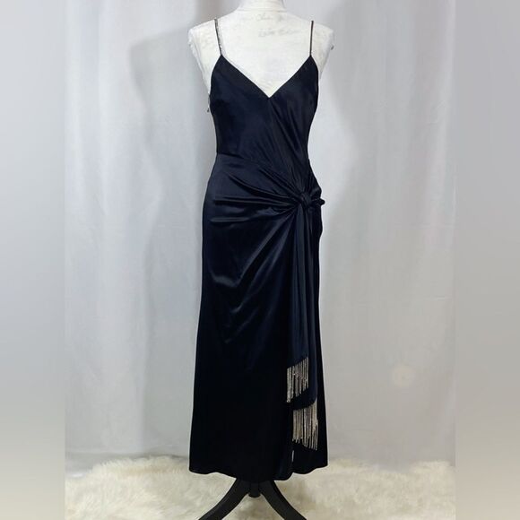 Cinq A Sept Kalena Silk Embellished Midi Dress size 2 - Picture 4 of 15